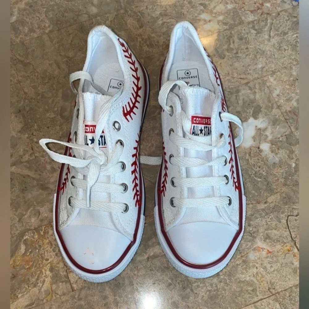 Converse Kids Red Stitch White Sneakers
